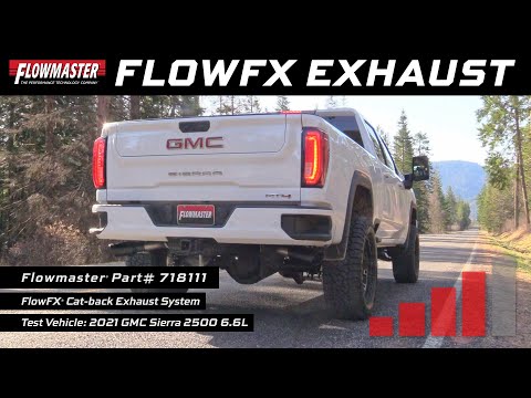 Flowmaster (718111) FlowFX Cat-Back, Side Exit SS Exhaust for 2020-21 GM 2500 & 3500 w/ 6.6L Gas V8