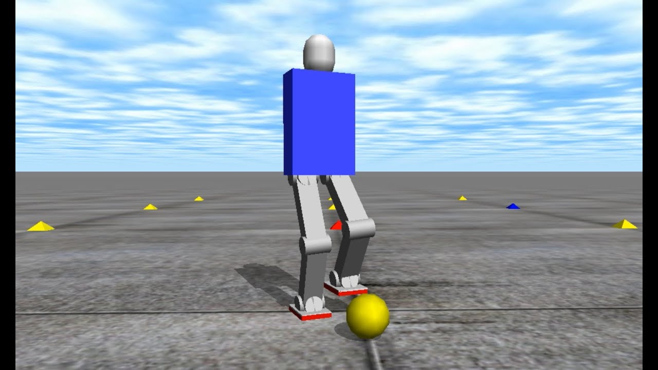 簡単な原理でバランスを取る二足歩行ロボット (A bipedal robot that balances with a simple principle.)