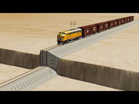 Big Mistake Impossible Rail Tracks Vs Trains Crossing - BeamNG.Drive