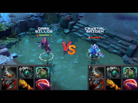 Dota 2 | Dark Willow vs Crystal Maiden lvl 30 | Normal Attacks Only | Same Full Items