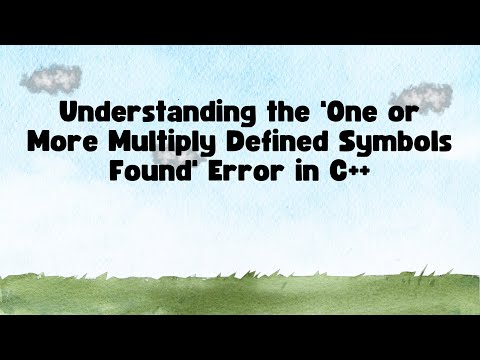 One Or More Multiply Defined Symbols Found