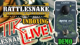Video thumbnail for CARVIN MACH 100 POWER AMP & RATTLESNAKE CABLES.  TTK LIVE SHOW! by The Tone King