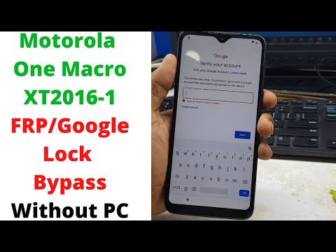 Motorola One Macro XT2016-1 FRP/Google Lock Bypass Without PC | Motorola XT2016-1 Frp Bypass