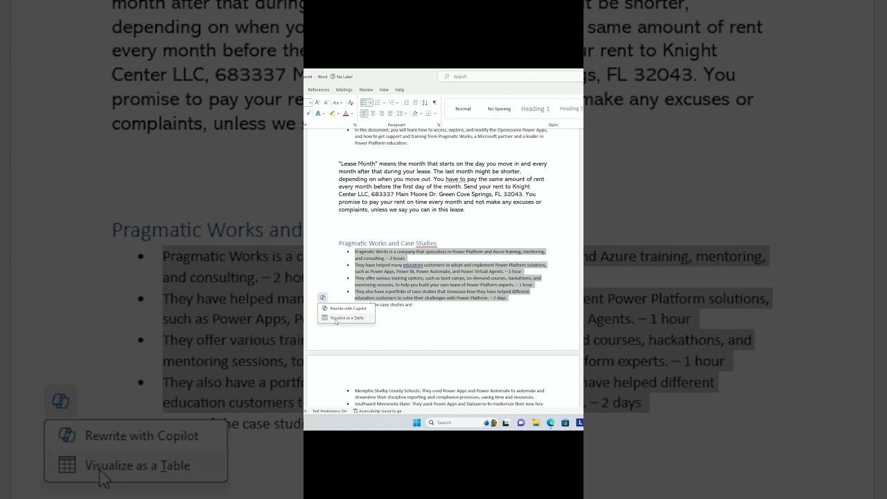 Turn Text into Tables with Word Copilot - Quick Guide
