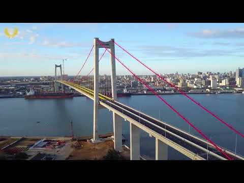Maputo-Katembe Bridge is the longest suspension cross-sea bridge in  Mozambique.