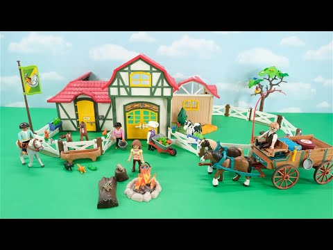 Playmobil Horse Farm, Spirit Riding Free with Lucky and Javier and Lucky's Dad with Covered Wagon