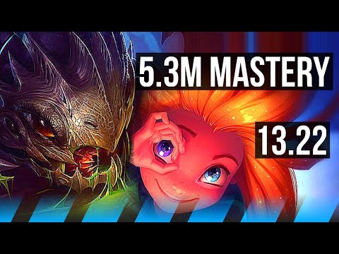 KOG'MAW vs ZOE (MID) | 5.3M mastery, 1600+ games | KR Diamond | 13.22