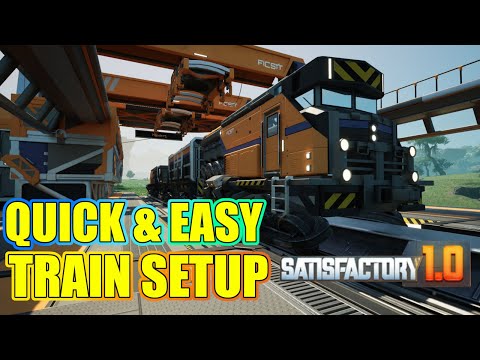 EASY NO LOOPS OR SIGNALS Single Line Train Setup With Cargo In Under 7 Minutes - Satisfactory