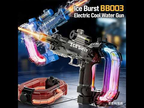 Ice Storm LED Automatic Water Gun - Colorful Glow Electric Blaster, 900ML Tank, 33FT Range Summer Toy video