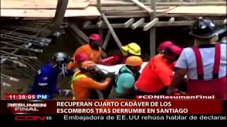 Recuperan cuarto cadáver de los escombros tras derrumbe en Santiago