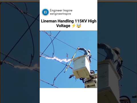 Lineman Handling 115KV High Voltage #tech #ytshorts #shorts #shortvideo #technology