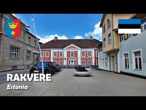 Rakvere, Estonia. A walk in the city center. 4K