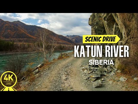 Scenic Roads of Siberia in 4K - Virtual Driving along Katun River for Indoor Cycling Classes