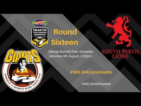 WA Smarter Than Smoking Premiership 2018 Round 16 - Lions v Giants
