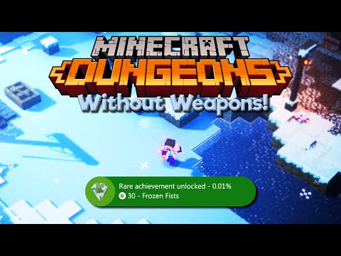 I Inspired an Achievement in Minecraft Dungeons! ▫ Barefist Steve vs Creeping Winter DLC