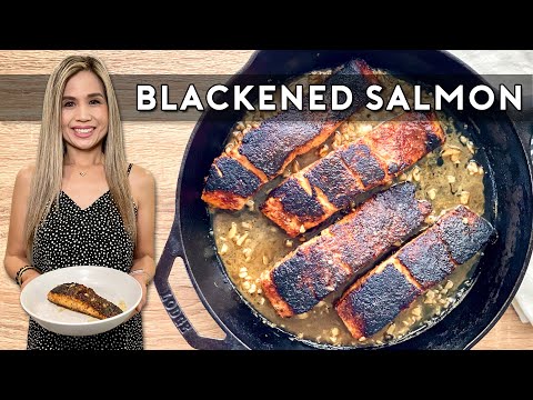 BLACKENED SALMON | Easy Blackened Salmon with Lemon Garlic Butter