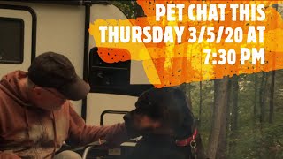 Pet Chat this Thursday 3/5/20 at 7:30 pm Eastern