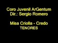 MISA CRIOLLA - 3 CREDO (TENORES) 