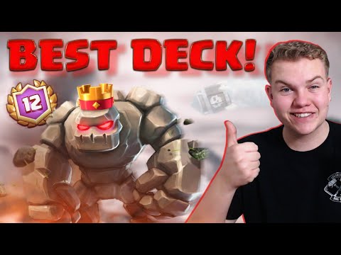 THE BEST DECK IN THE GAME! 12 Win Golem Tornado Rocket Deck Grand Challenge Gameplay - Clash Royale