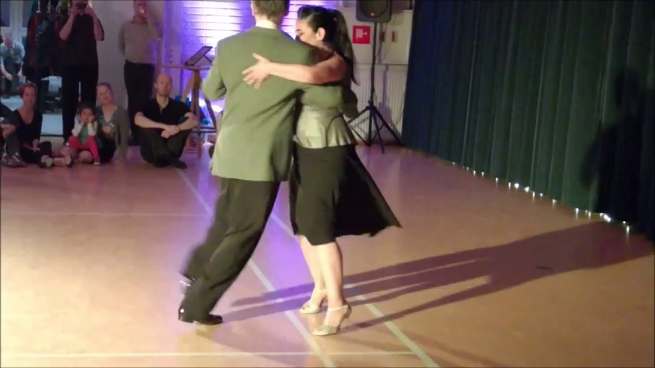 Carina Quiroga and Arttu Artkoski dancing milonga Corrales viejos 2017-04-29