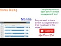Mantis Defect Tracking Tool Mantis Bug Tracking Tool Software Testing Defect Reporting