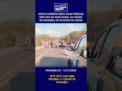 Grave acidente deixa duas pessoas sem vida na zona rural da cidade de Parambu, no interior do Ceará