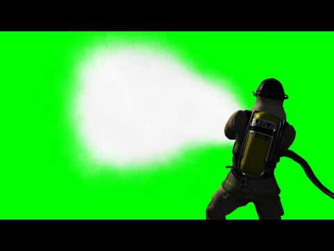 Firefighter extinguished a fire - green screen effects - free use Video