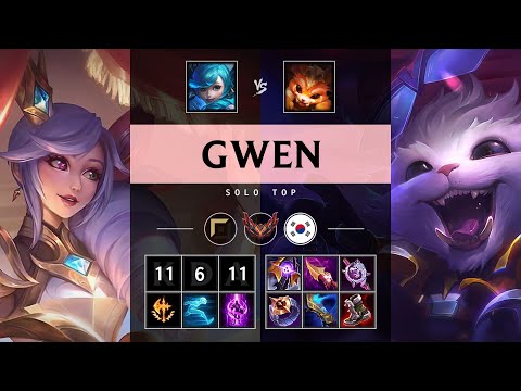 Gwen Top vs Gnar: Legendary - KR Grandmaster Patch 14.22