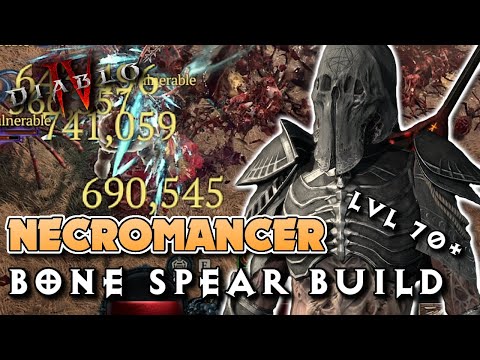 Diablo 4 | Necromancer LEVEL 70+ Gameplay and Build (Bone Spear & Corpse Explosion - World Tier 4)