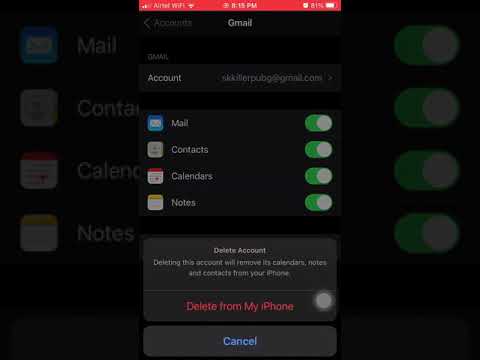 How to delete gmail account in iPhone
