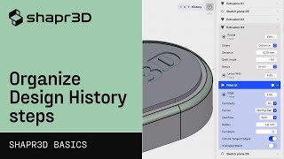 Organize Design History steps: Motorcycle Cover Design part 5 | Shapr3D Basics