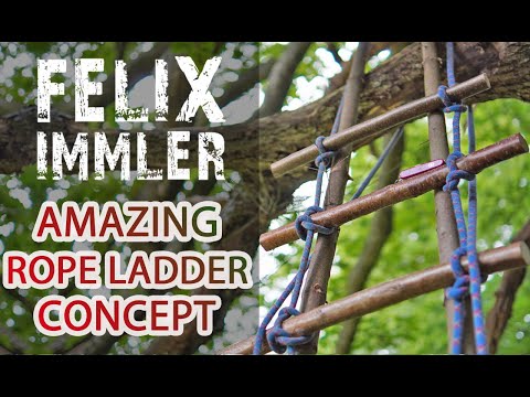 Quick & easy building of a rope ladder. New concept with supported rungs & full recovery of the rope