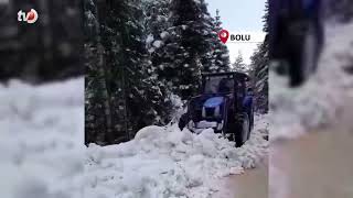 Karla Kaplanan Yayla Yollarını Köylüler Açtı