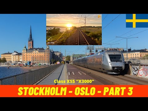 Cab Ride Stockholm - Oslo Part 3/3 to Oslo (SJ, Sweden, Norway) train driver's view 4K