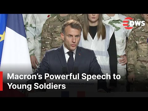 FULL ADDRESS: French President Macron Delivers Powerful Speech on Youth & Armed Forces | AC1E