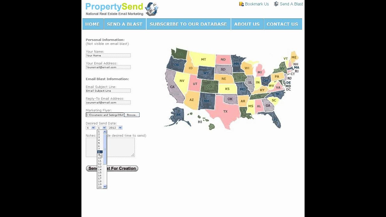 PropertySend Tutorial - Click fullscreen button to enlarge