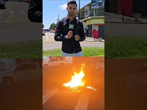 Vândalo incendiou banheiro químico utilizado por feirantes.#incêndio #feira #Ibiporã #pr