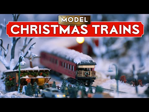 REAL tiny model trains with relaxing Christmas music 🎅 🚂 🎄