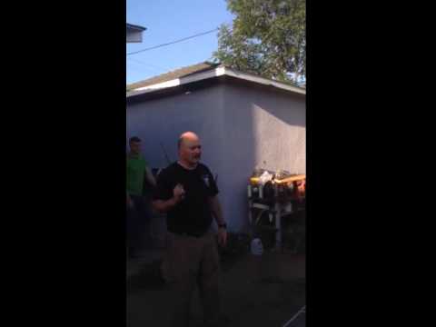 Water jug cutting test with a Russian Saber