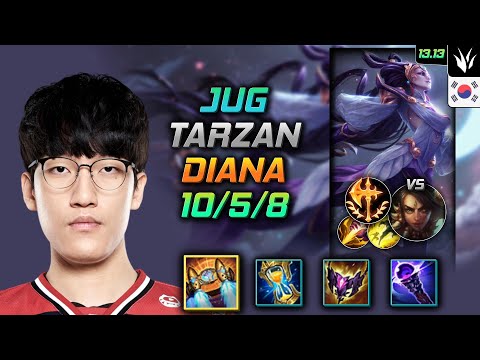 Diana Jungle Build Tarzan Hextech Rocketbelt Conqueror - LOL KR Challenger Patch 13.13