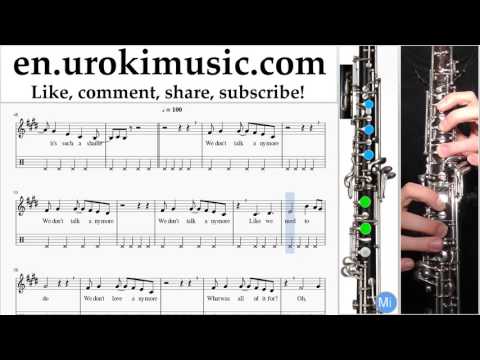 Oboe lessons Charlie Puth & Selena Gomez - We Don't Talk Anymore Sheet Music Tutorial Part#2 um-352