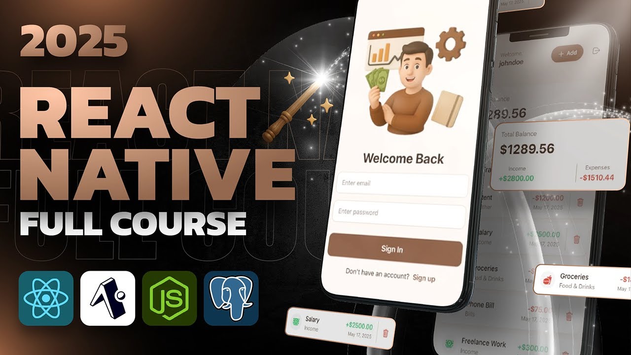 Build a Full Stack Mobile Application with React Native & Expo - React Native Tutorial