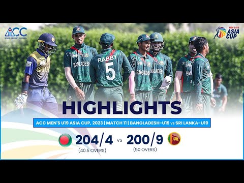 ACC Men's U19 Asia Cup | Bangladesh-U19 vs Sri Lanka-U19 | Highlights