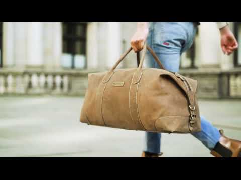 Weekender Herren Leder »David« Havana-Braun, Vintage Reisetasche, handgemacht, 60L | DRAKENSBERG