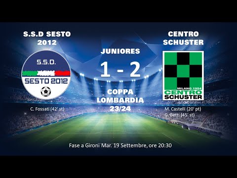 23/09/19 JUNIORES Coppa Lombardia   SESTO 2012 - CENTRO SCHUSTER: 1 - 2