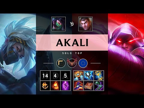 Akali Top vs Jayce: Triple Kill, Unstoppable - EUW Grandmaster Patch 14.23