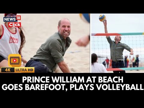 Prince William Goes Barefoot for a Fun Game of Beach Volleyball | Royal Family Sports Moment