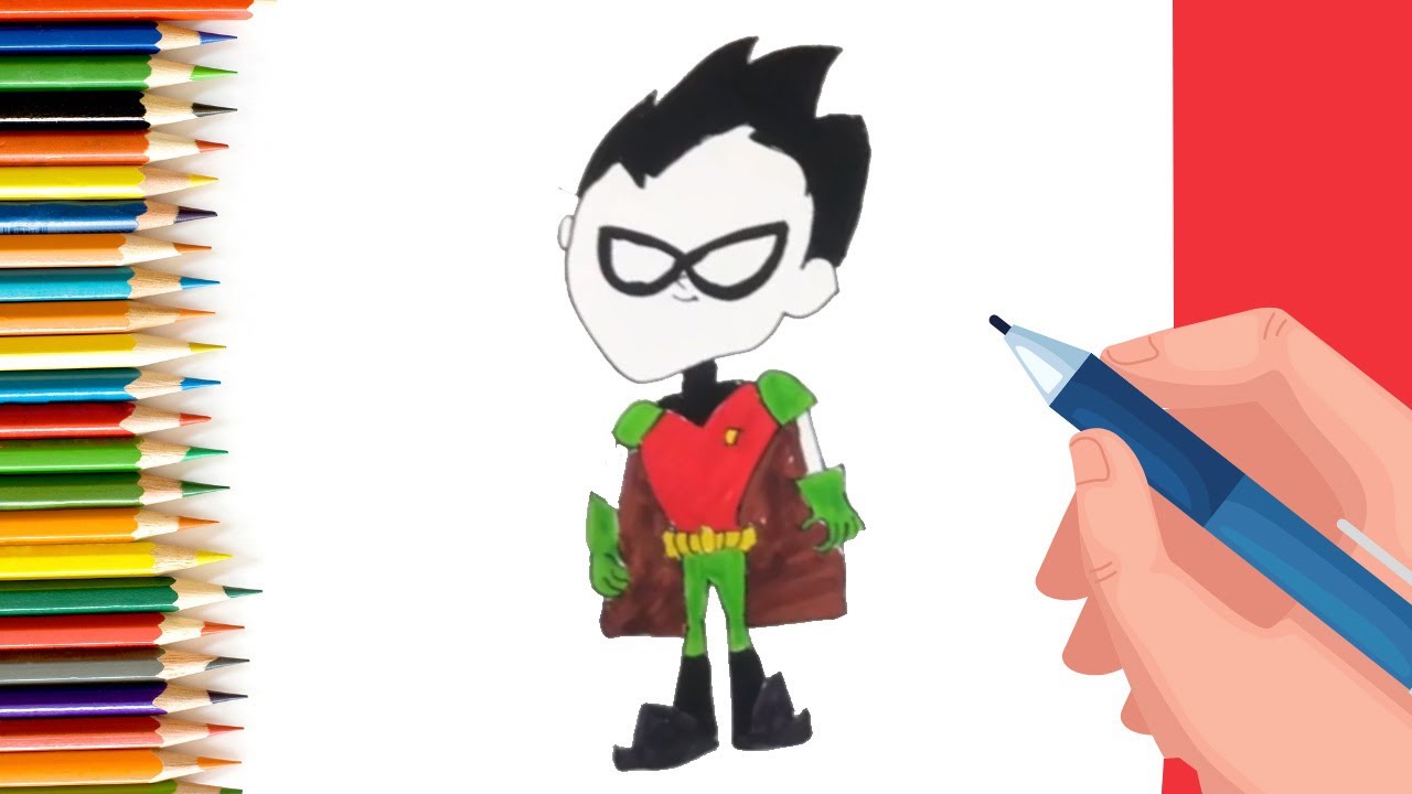 How to draw Robin from Teen Titans Go