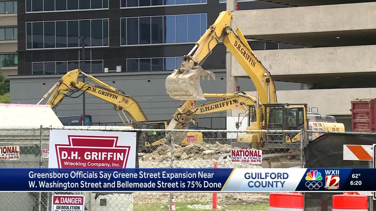 Greensboro streetscape construction road closure underway