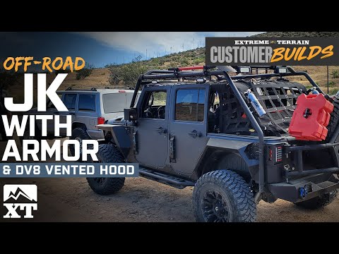 Off-Road 2016 JK Jeep Wrangler with Armor & DV8 Vented Hood | ExtremeTerrain Customer Build